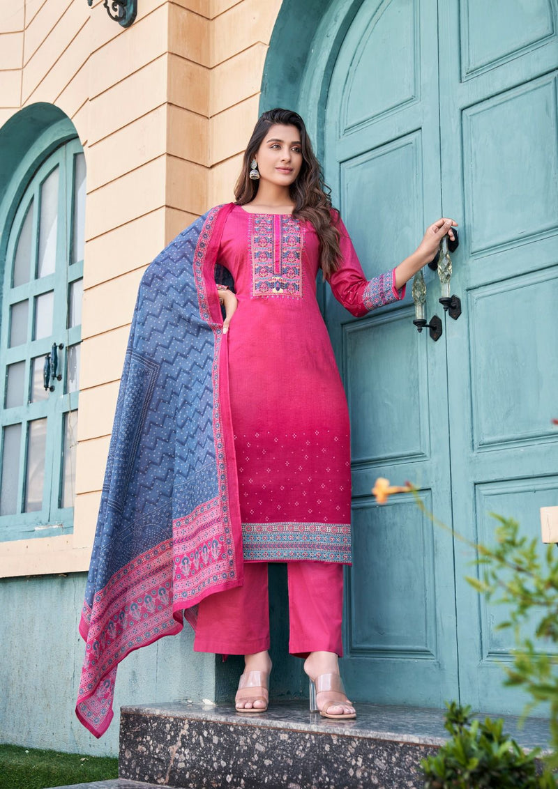 Yashika Trends Naisha Secession Vol 3 Heavy Cotton With Exclusive Neck Embroidery Work Salwar Suit