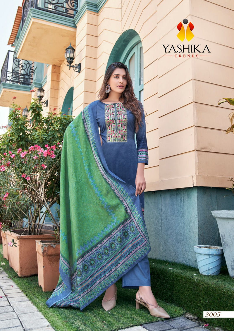 Yashika Trends Naisha Secession Vol 3 Heavy Cotton With Exclusive Neck Embroidery Work Salwar Suit
