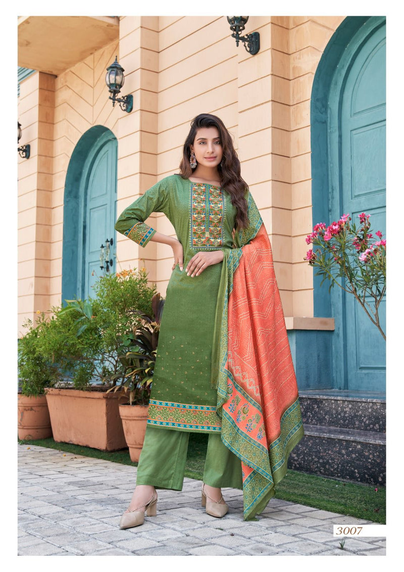 Yashika Trends Naisha Secession Vol 3 Heavy Cotton With Exclusive Neck Embroidery Work Salwar Suit