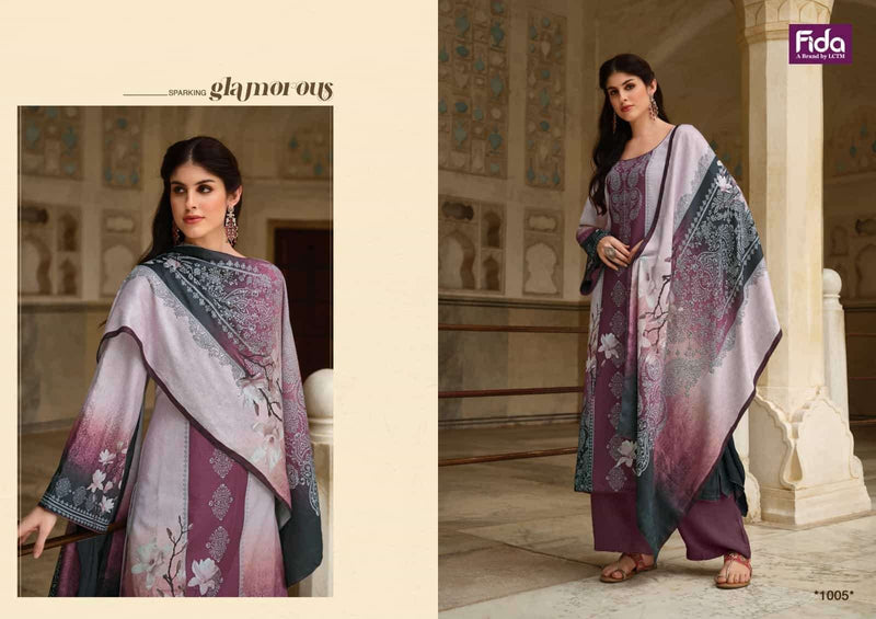 Fida Nalika Pashmina Kashmiri Wool Printed Suit With Bottom Collection