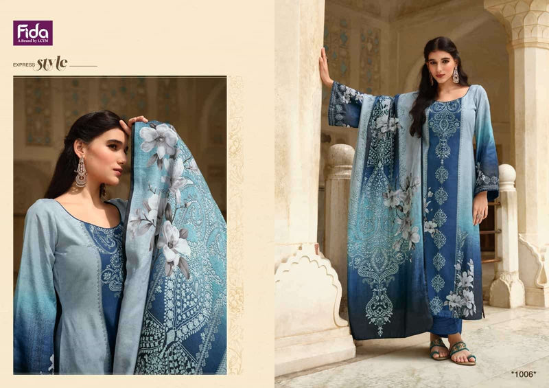Fida Nalika Pashmina Kashmiri Wool Printed Suit With Bottom Collection