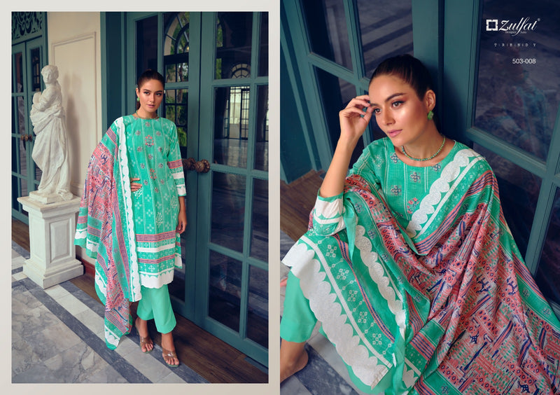 Zulfat Designer Suits Nasreen Cotton Exclusive Designer Printed Casual Wear Salwar Kameez