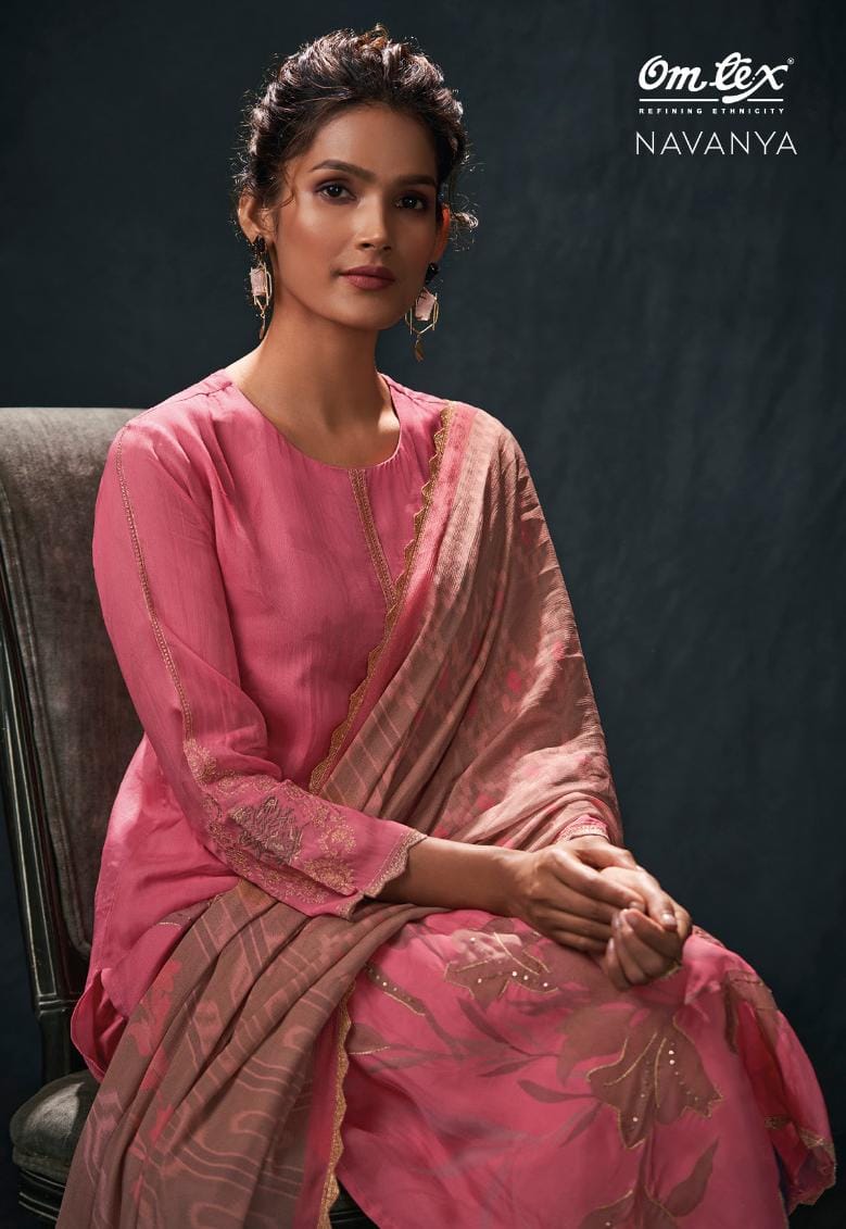 Omtex Navanya Organza Digital Print With Hand Work & Embroidery Designer Heavy Suits