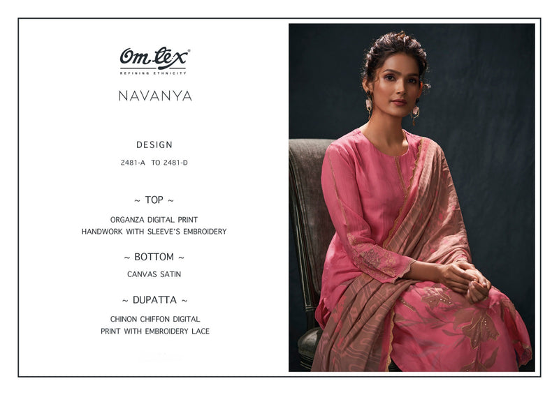 Omtex Navanya Organza Digital Print With Hand Work & Embroidery Designer Heavy Suits