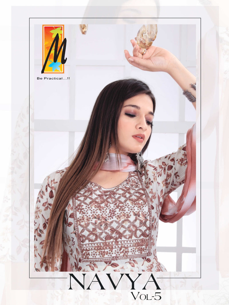 Master Navya Vol 5 Fancy Nyra Cut Pattern Kurti Bottom & Dupatta Collection