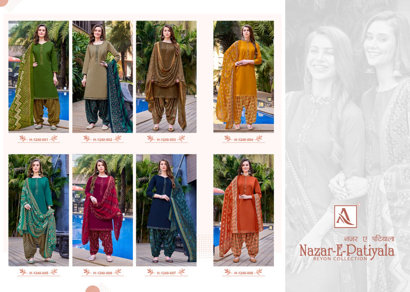 Alok Suits Nazar E Patiyala Rayon Fancy Designer Tie Pattern Suits