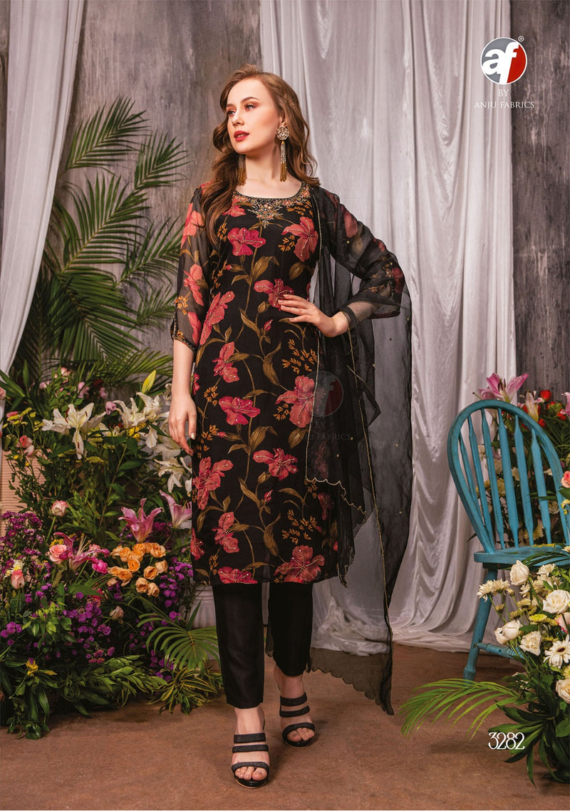 Anju Fabrics Nazar Vol 5 Organza With Digital Printed Readymade Suit Collection