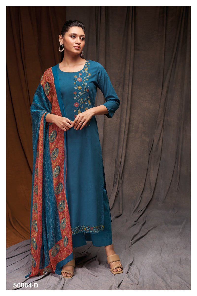 Ganga Nazaria 884 Cotton Beautiful Hand Work Designer Traditional Suits