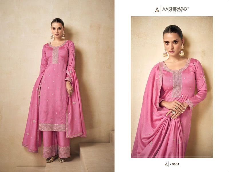 Aashirwad Creation Needle Silk Heavy Embroidery Work Salwar Kameez