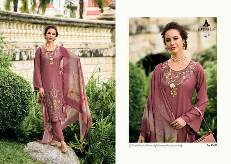 Cindrella Needle Wonder Pashmina Embroidery Work Winter Wear Suit Collection