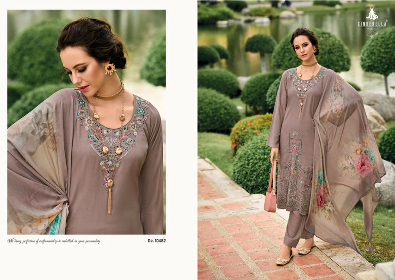 Cindrella Needle Wonder Pashmina Embroidery Work Winter Wear Suit Collection