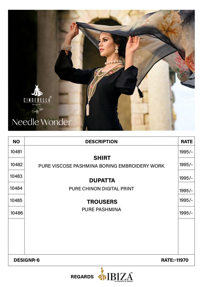 Cindrella Needle Wonder Pashmina Embroidery Work Winter Wear Suit Collection