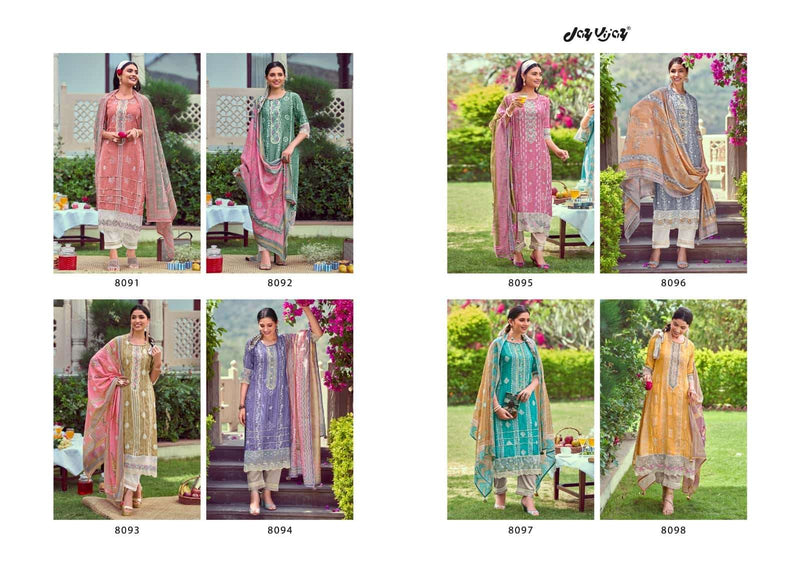 Jay Vijay New And Now Vol 9 Moga Silk With Print And Embroidery Designer Suits
