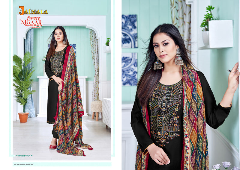 Alok Suits Jaimala Nigaar Black Beauty Edition Vol 2 Rayon With Embroidery Work Suits