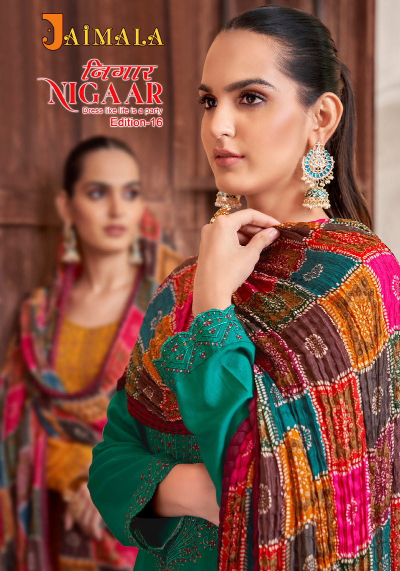 Alok Suits Jaimala Nigaar Edition Vol 16 Rayon With Embroidery & Swarovski Designer Work Suits