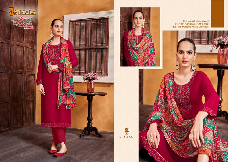 Alok Suits Jaimala Nigaar Edition Vol 16 Rayon With Embroidery & Swarovski Designer Work Suits