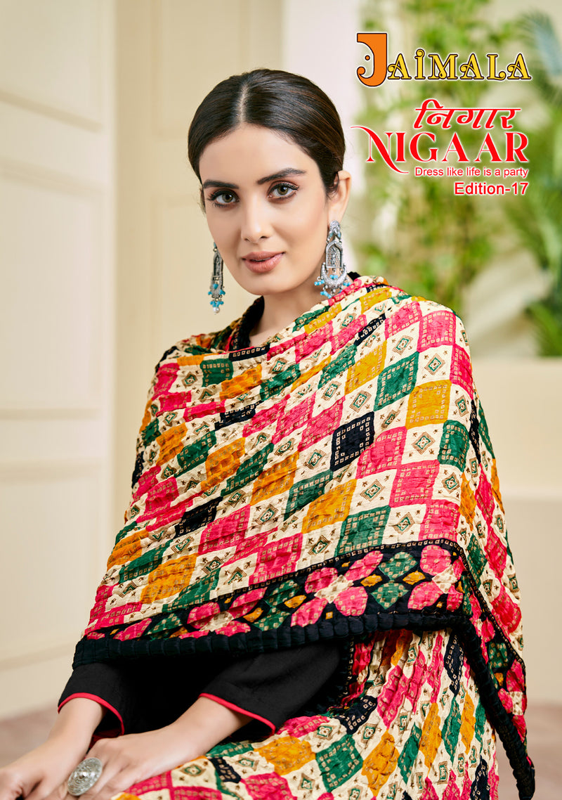Alok Suits Jaimala Nigaar Vol 17 Rayon Slub With Fancy Embroidery & Swarovski Diamond Work Suits