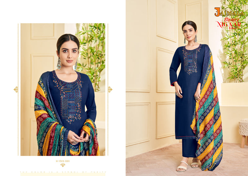 Alok Suits Jaimala Nigaar Vol 17 Rayon Slub With Fancy Embroidery & Swarovski Diamond Work Suits