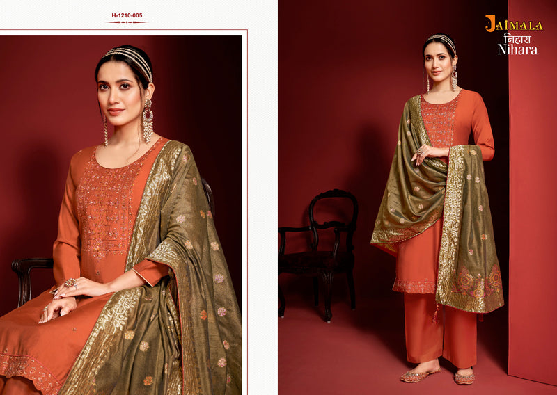 Alok Suits Jaimala Nihara Viscose Embroidery Work Salwar Suits Collection