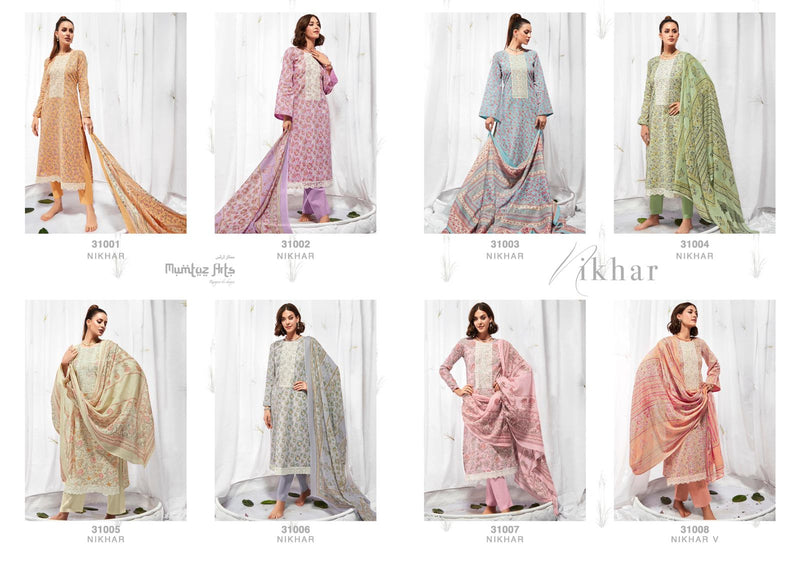 Mumtaz Arts Nikhar Lawn Cotton Digital Style Prints Fancy Salwar Suits