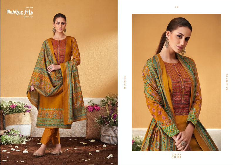 Mumtaz Arts Nitara Jam Satin Print With Embroidery Work Salwar Suits
