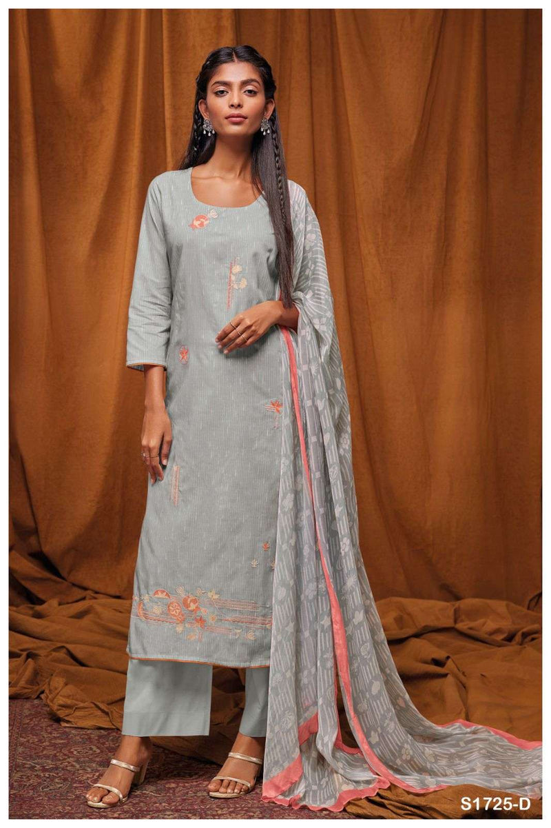 Ganga Nitara 1725 Printed Cotton With Embroidery Work Suits