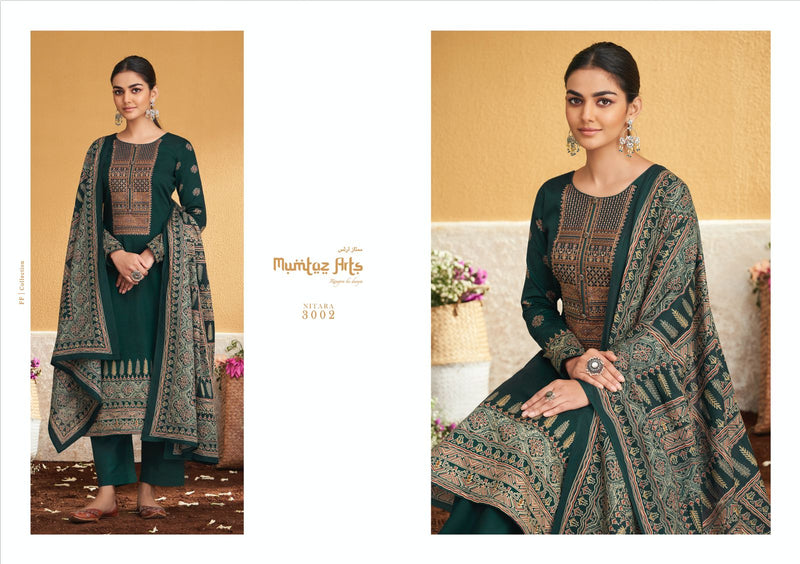 Mumtaz Arts Nitara Jam Satin Print With Embroidery Work Salwar Suits