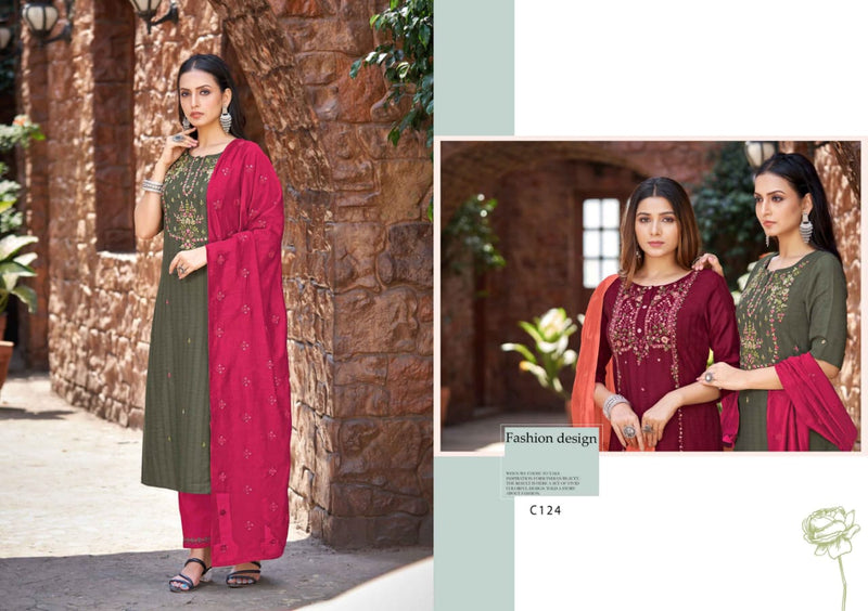 Kalaroop Kajree Fashion Nitara Viscose Fancy Hand Work Designer Ready Made Suits