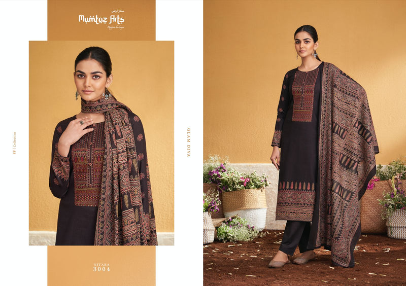 Mumtaz Arts Nitara Jam Satin Print With Embroidery Work Salwar Suits