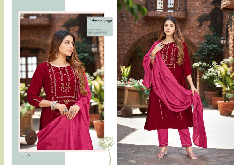 Kalaroop Kajree Fashion Nitara Viscose Fancy Hand Work Designer Ready Made Suits