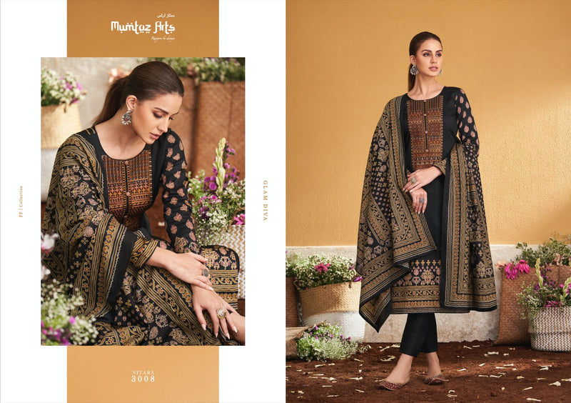 Mumtaz Arts Nitara Jam Satin Print With Embroidery Work Salwar Suits