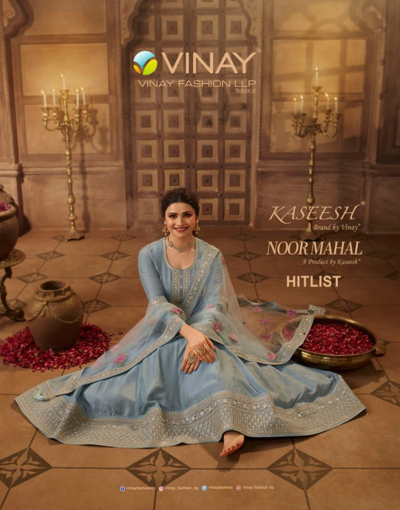 Vinay Fashion Kaseesh Noor Mahal Hitlist Silk Jacquard With Heavy Embroidery Designer Suits