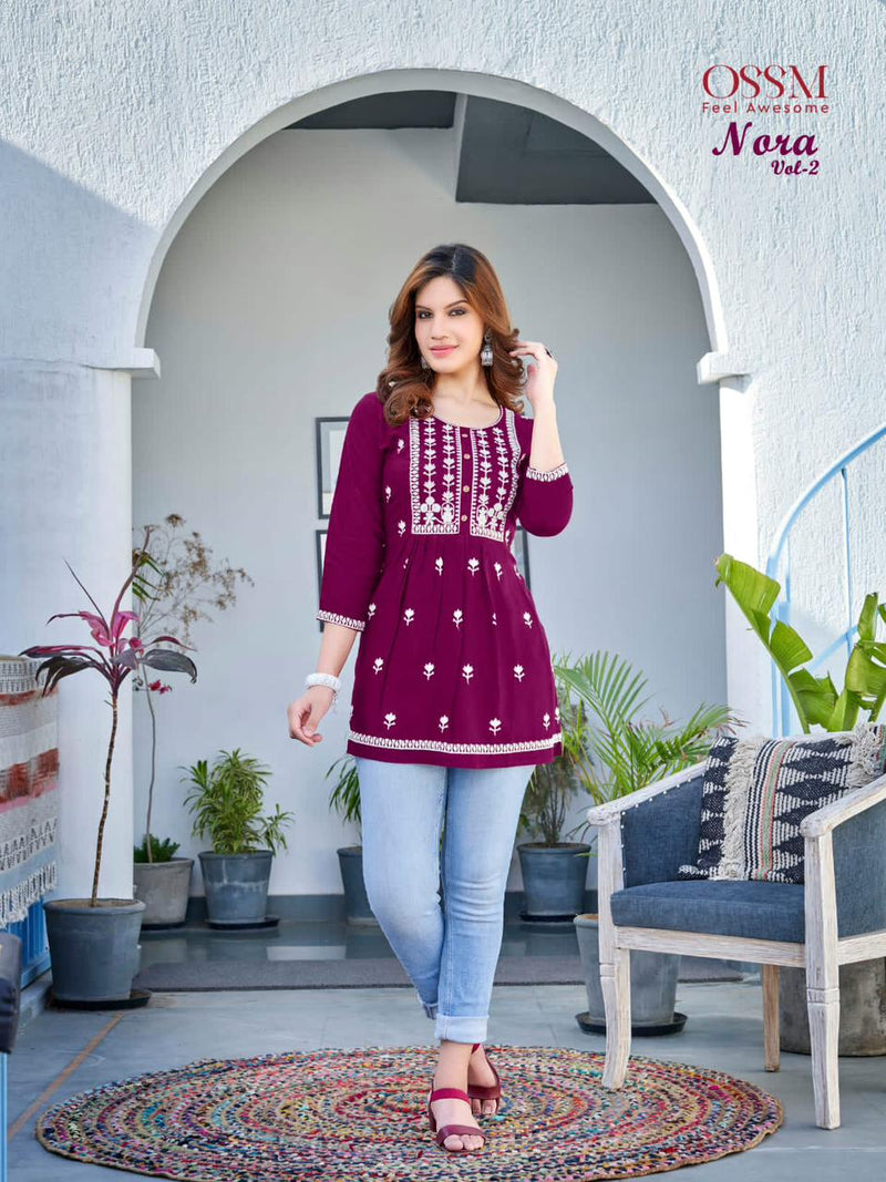 Ossm Nora Vol 2 Rayon Fancy Causal Summer Wear Tunics