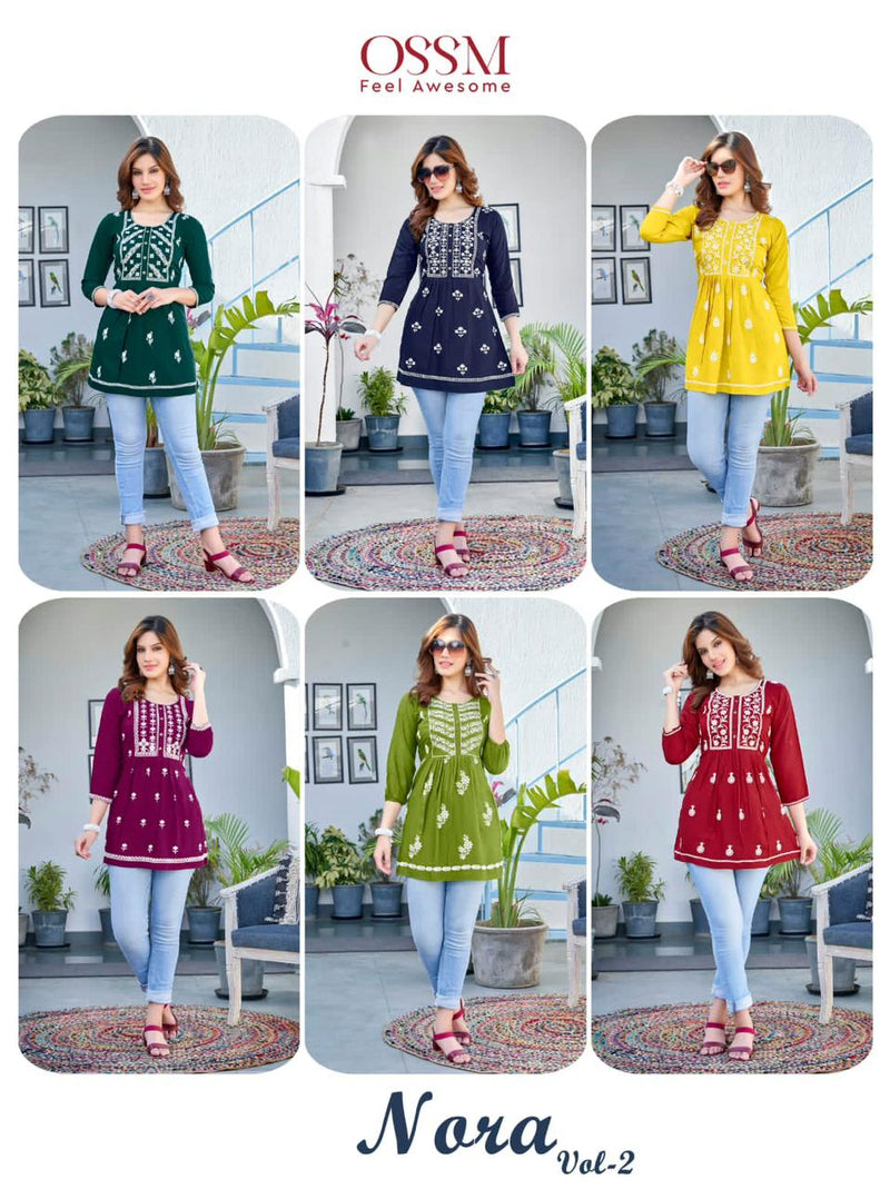 Ossm Nora Vol 2 Rayon Fancy Causal Summer Wear Tunics