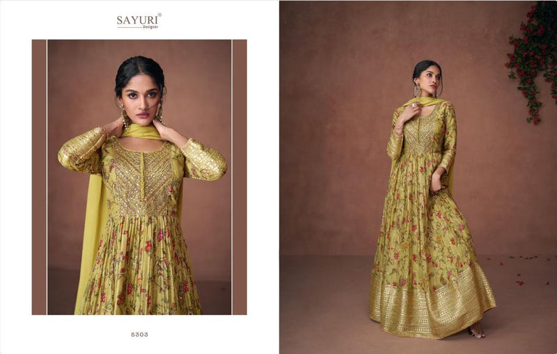 Sayuri Designer Nooriat Organza Long Party Wear Gown With Dupatta