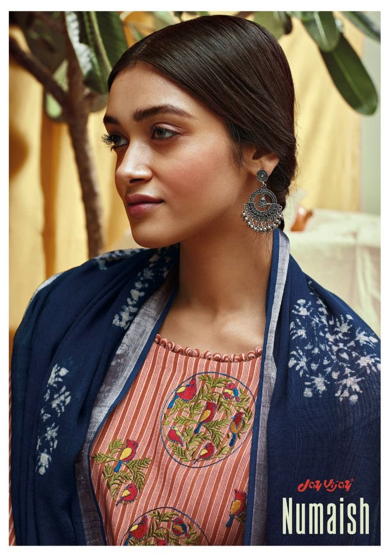 Jay Vijay Numaish Cotton Lining With Fancy Embroidery Work Suits