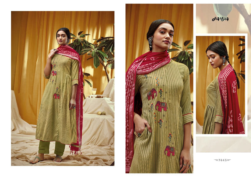 Jay Vijay Numaish Cotton Lining With Fancy Embroidery Work Suits