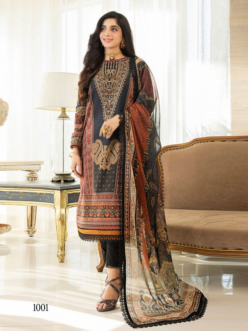 Mumtaz Fab Nureh Printed Cambric Cotton Unstitch Salwar Kameez