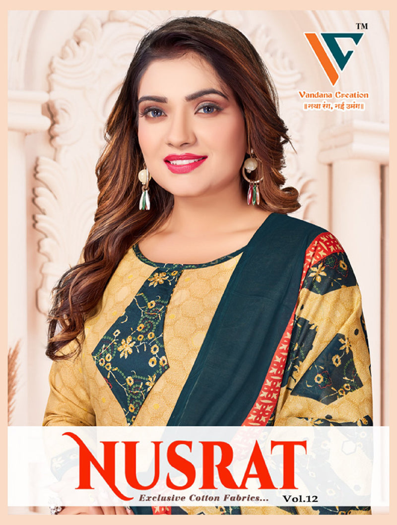 Vandana Creation Nusrat Vol 12 Cotton Patiyala Style Printed Suit Collection