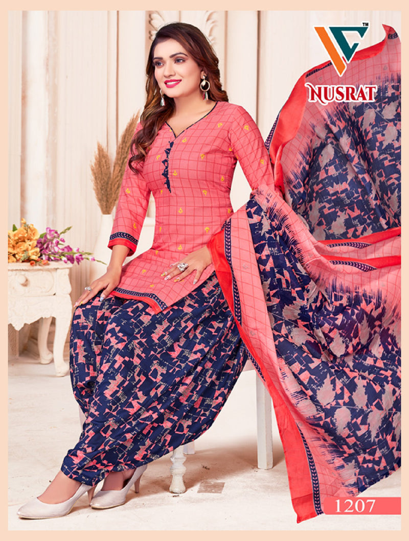Vandana Creation Nusrat Vol 12 Cotton Patiyala Style Printed Suit Collection