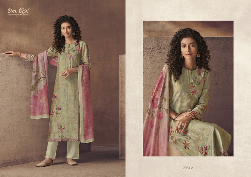 Omtex Nyla Muslin Digital Print With Heavy Designer Work Suits