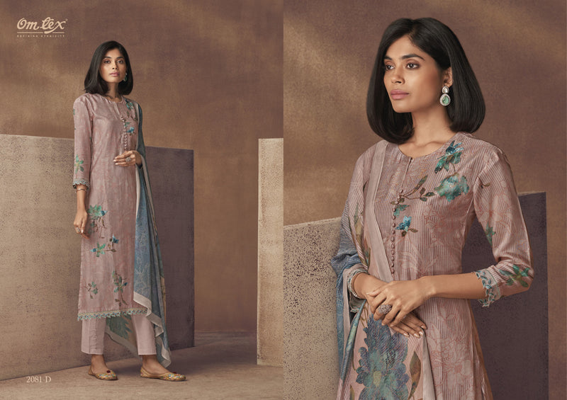 Omtex Nyla Muslin Digital Print With Heavy Designer Work Suits