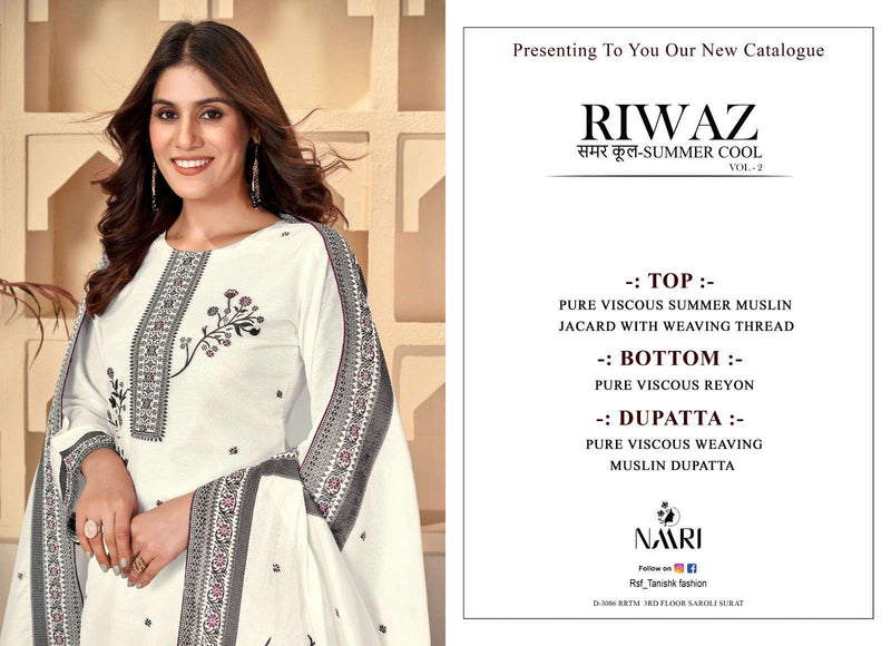 Naari Riwaz Vol 2 Muslin Jacquard Fancy Designer  Party Wear Pakistani Salwar Suit