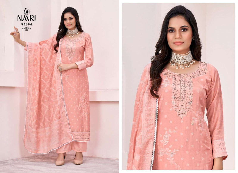 Naari Siraz Muslin Jacquard  Swarovski Work Digital Printed Salwar Kameez