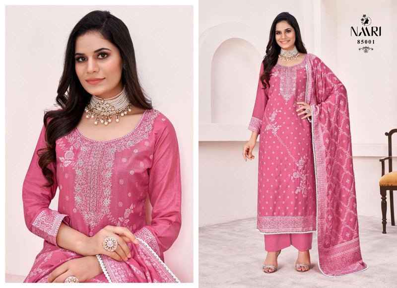 Naari Siraz Muslin Jacquard  Swarovski Work Digital Printed Salwar Kameez