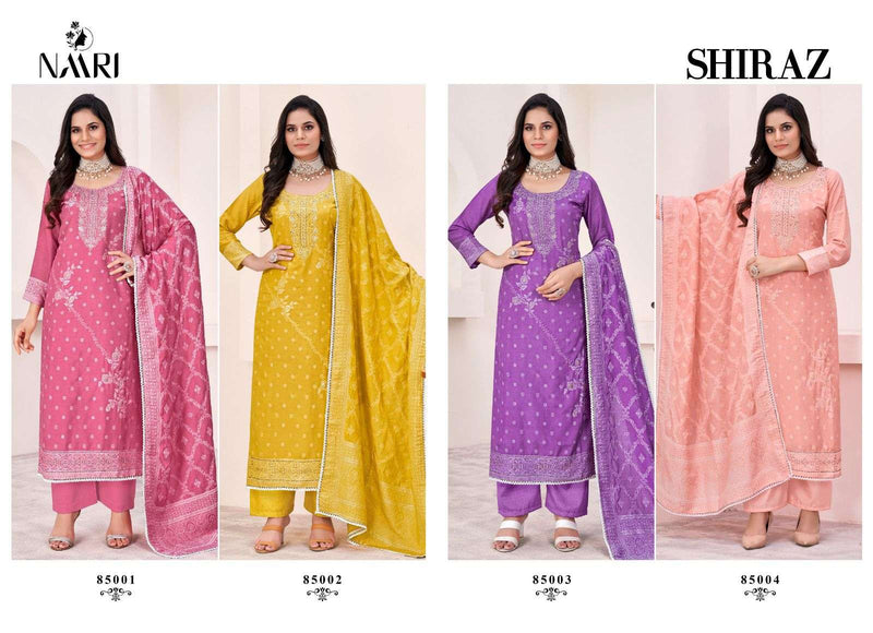 Naari Siraz Muslin Jacquard  Swarovski Work Digital Printed Salwar Kameez