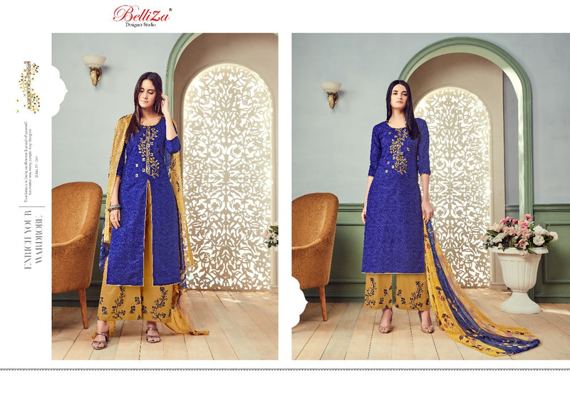Belliza Designer Studio Nafisa Cotton Print With Fancy Embroidery Work Suits