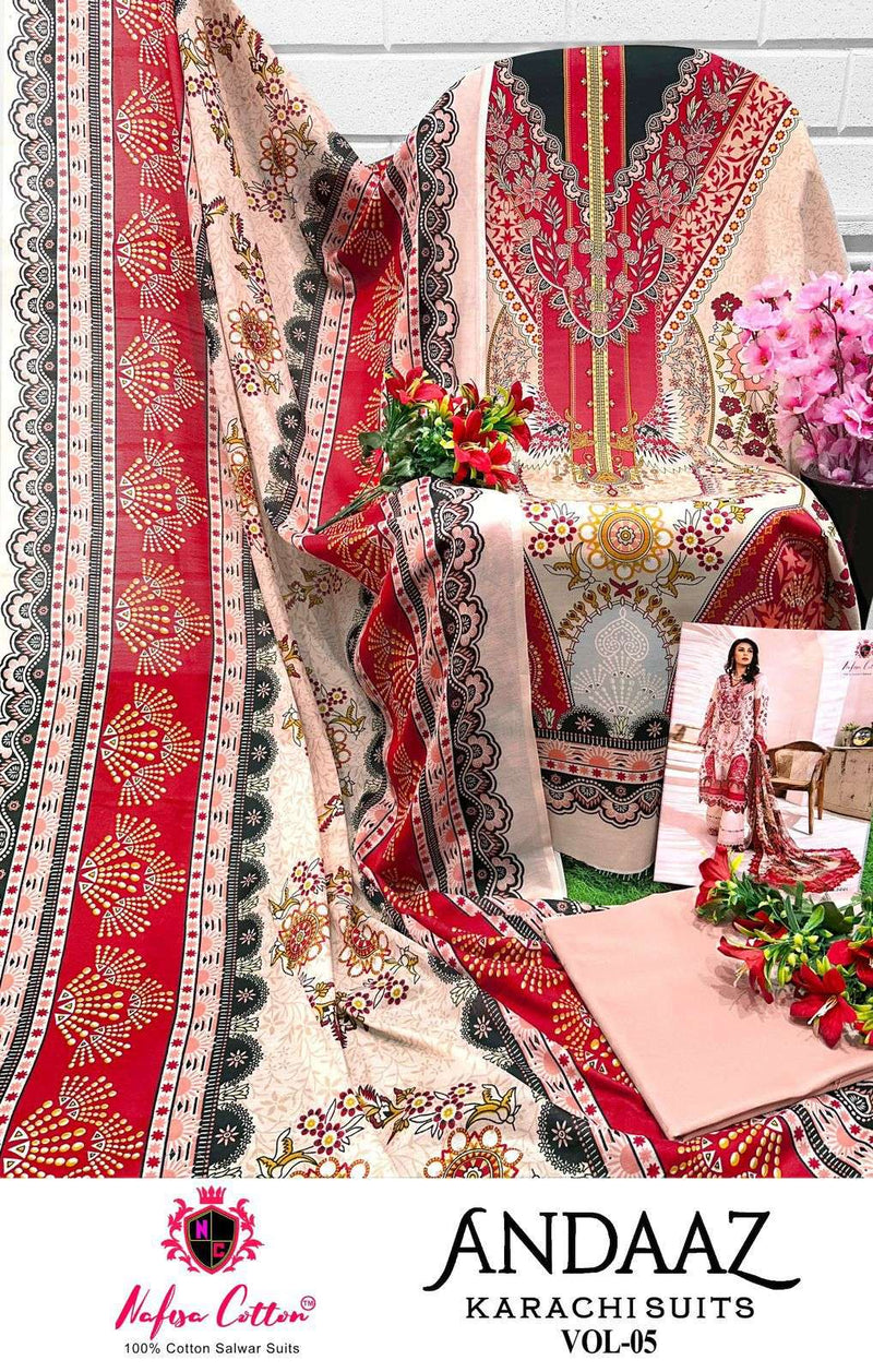 Nafisa Cotton Andaaz Karachi Suits Vol 5  Cotton Digital Style Print Salwar Suit