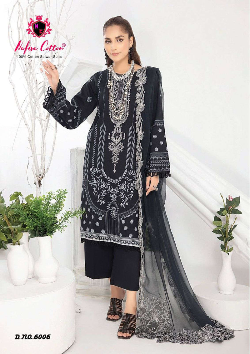 Nafisa Cotton Black & White Vol 6 Cotton Digital Karachi Printed Salwar Suit