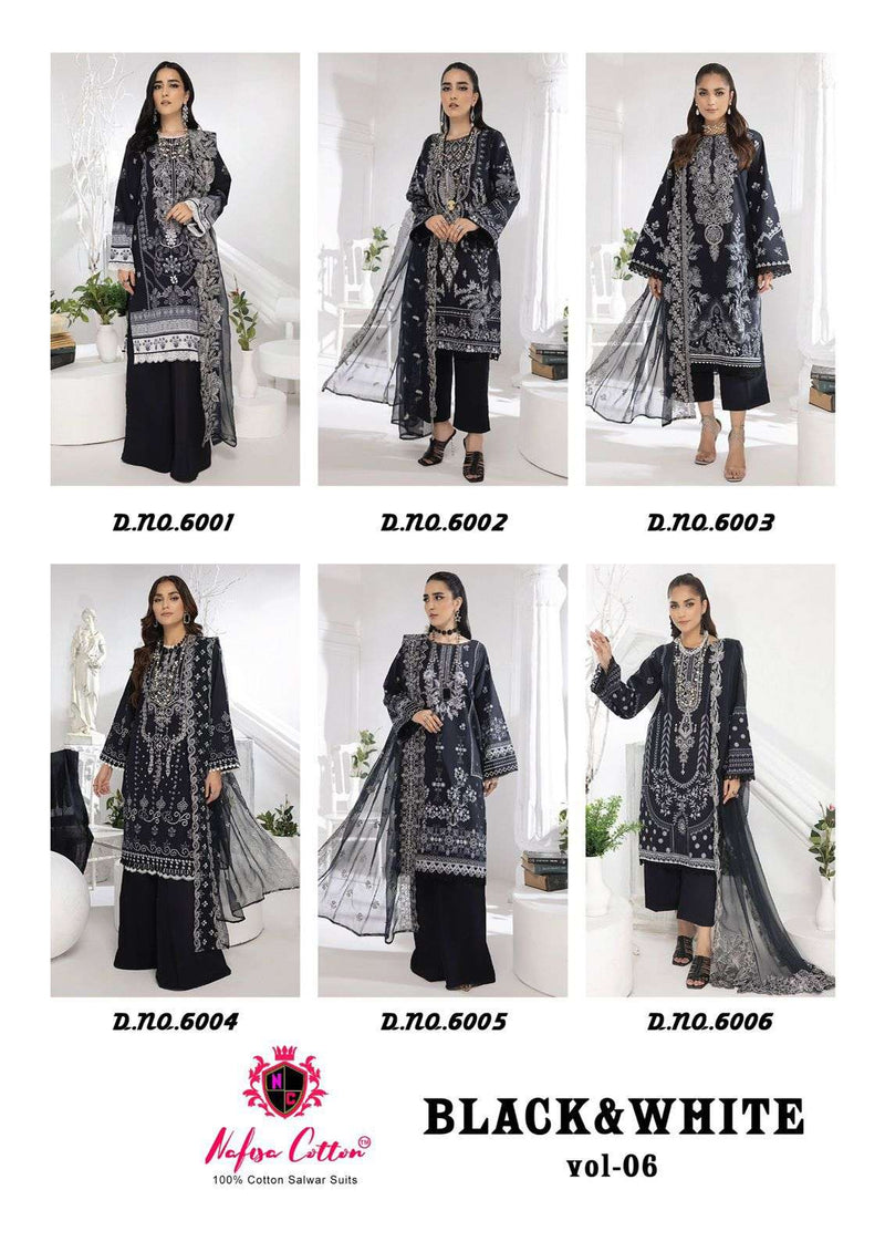 Nafisa Cotton Black & White Vol 6 Cotton Digital Karachi Printed Salwar Suit